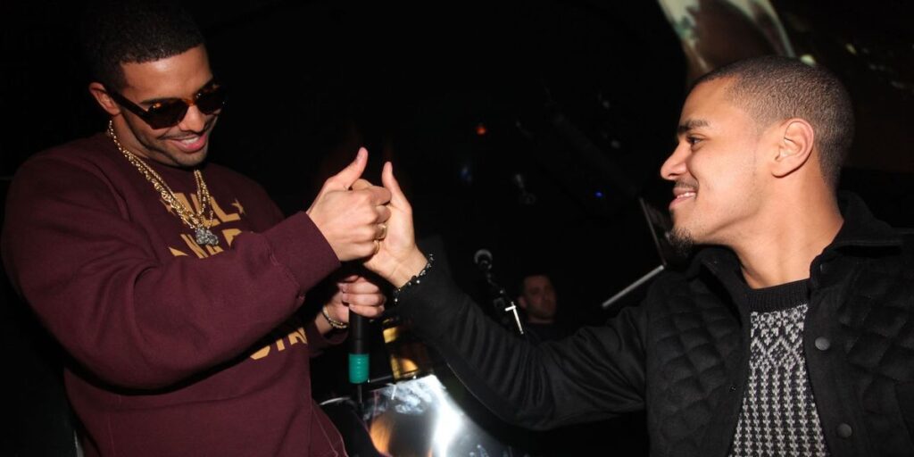 rapper-s-drake-and-j-cole-attend-first-down-friday-at-sensu-on-february-3-2012-in-indianapolis-indiana.jpg